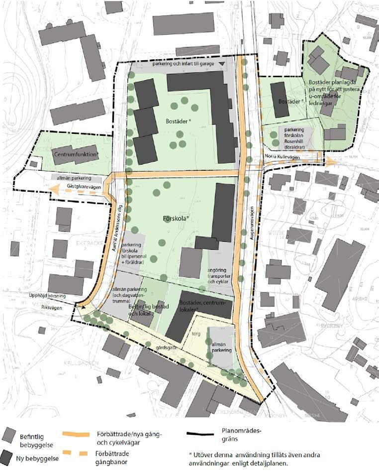 Inom planområdet ingår även fastigheten Syrenen 4 öster om Augerumsvägen och del av fastigheten Vedeby 17:1 i anslutning till Gästgivarevägen.