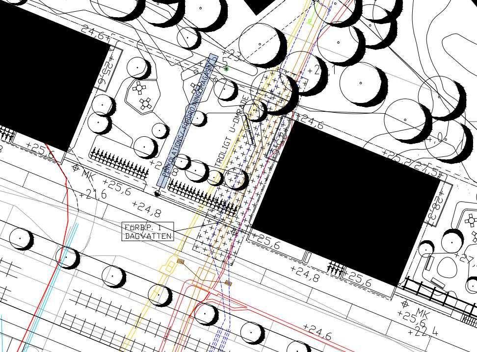 3. VA-ledningar Genom planområdets centrala delar går idag från norr till söder ett befintligt ledningstråk som är under utredning.
