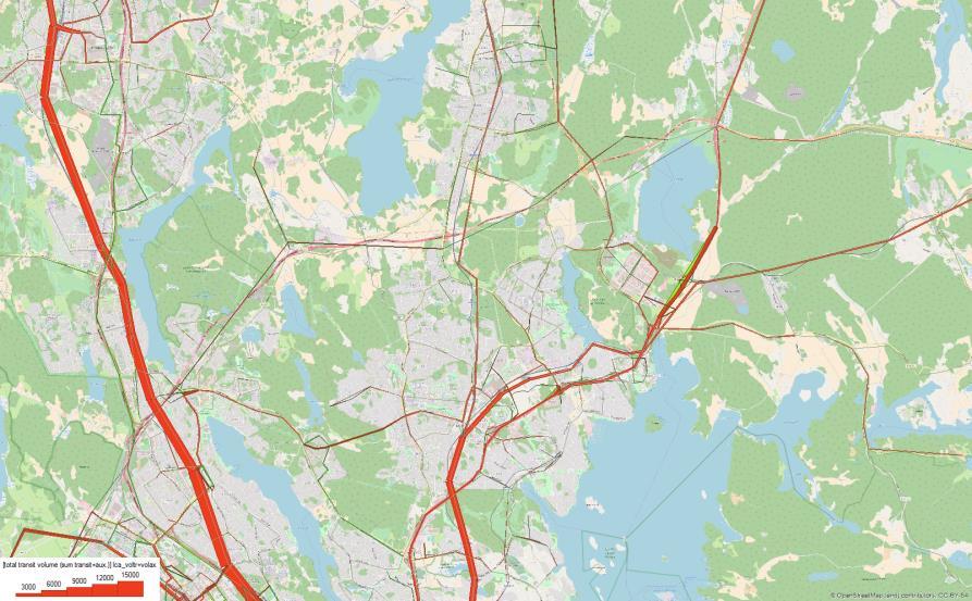 I planförslaget är Roslagsbanan förlängd till Stockholms Centralstation via Odenplan samt till Arlanda och det tillkommer en ny stomlinje Täby Arninge Upplands Väsby och Täby Kista.