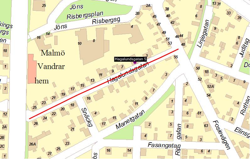 Figur 13: Gatuadressen finns ju i databasen och går att hitta i en sökning.