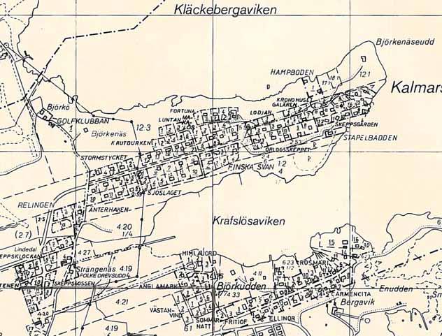 Inledning Fig 1. Utdrag ur ekonomiska kartan med undersökningsområden markerade med rött.