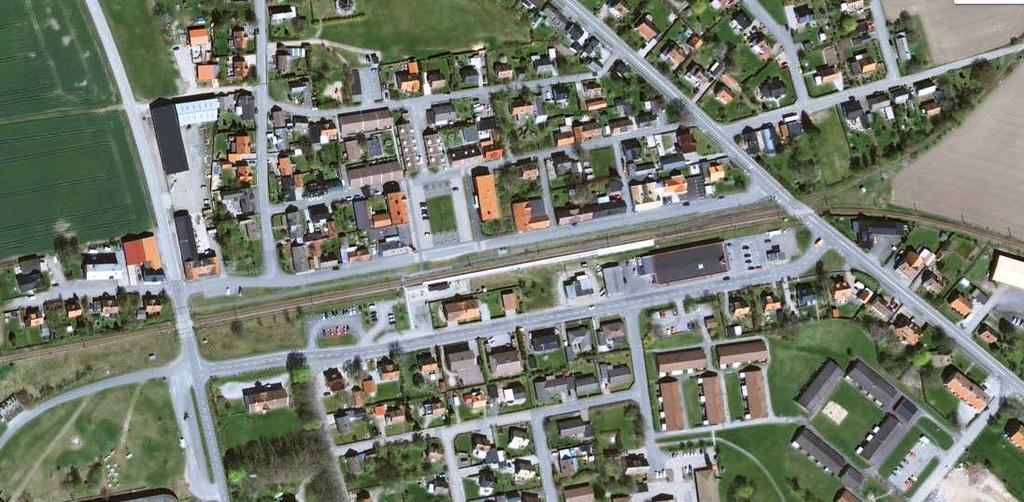 Figur 1 Flygbild över Gärsnäs station Skånska Järnvägar bedriver museijärnvägstrafik mellan Sankt Olof och Brösarp.