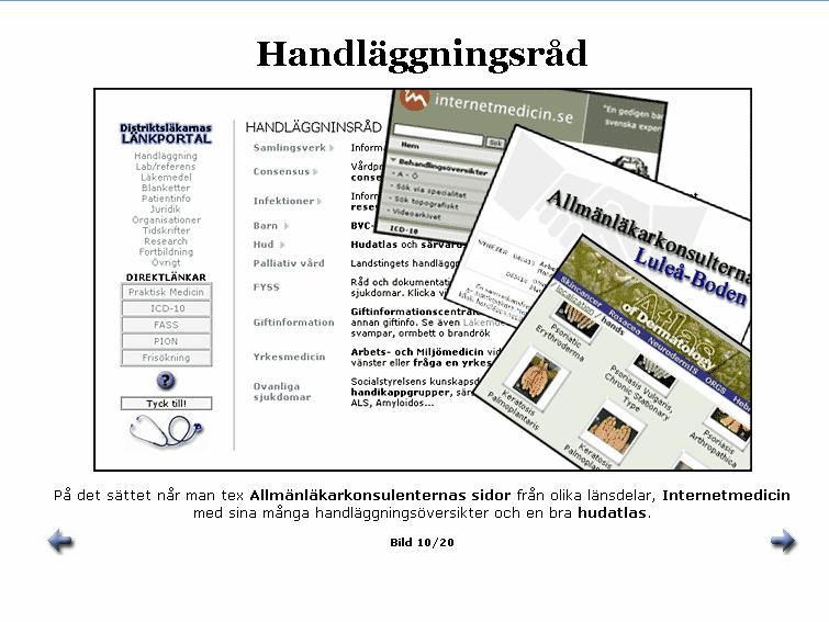 Distriktsläkarnas länkportal Under tiden november-03 tom februari-04 jobbade jag som sagt med överföringen av den befintliga portalprototypen till landstingets nya intranätsmiljö.