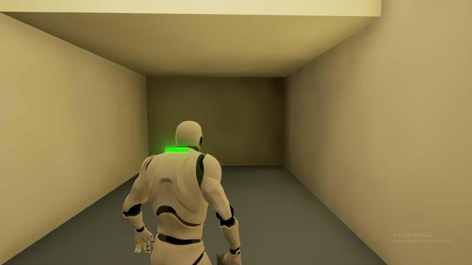 Figur 1 Perspektiv En stor del av inspirationen för prototypen har kommit från survival/horror spel vilket har påverkat hur den utformats mekaniskt samt vilket kontrollschema som använts, men även