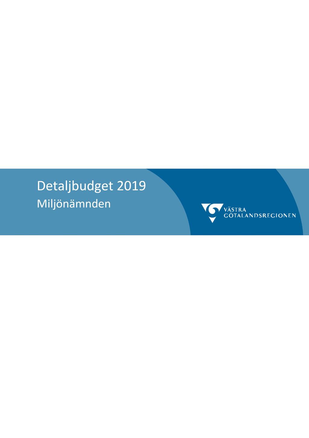 Detaljbudget 2019 Miljönämnden