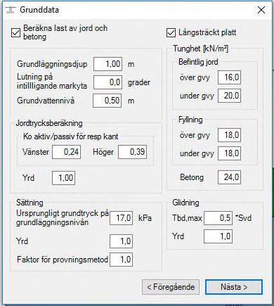 caeec712 Plattgrundläggning Sidan 6(13) 3.2 Indata Under menyn Indata finns möjlighet att ge fullständig indata genom att följa Indata-Guiden.