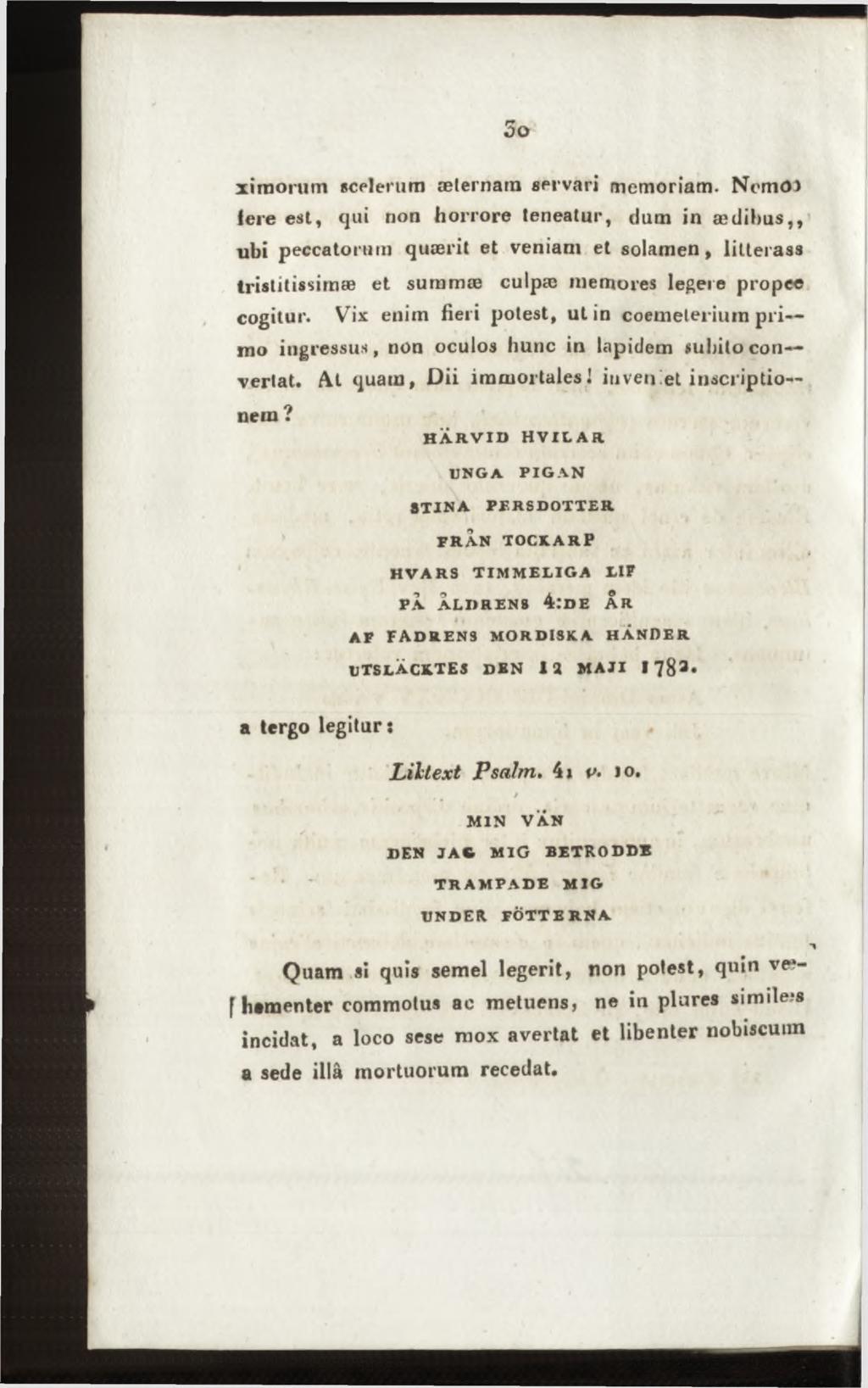 xi morum scelerum æternara servari memoriam.