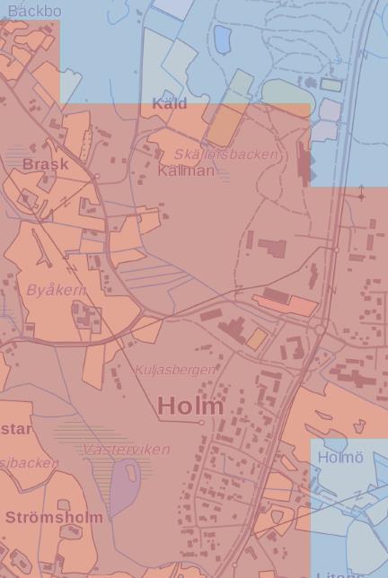 1-10 Samhällsstruktur De kommunala funktionerna finns inprickade i närhet av rondellen vid landsväg 749, Kackurvägen och Fagernäsvägen.