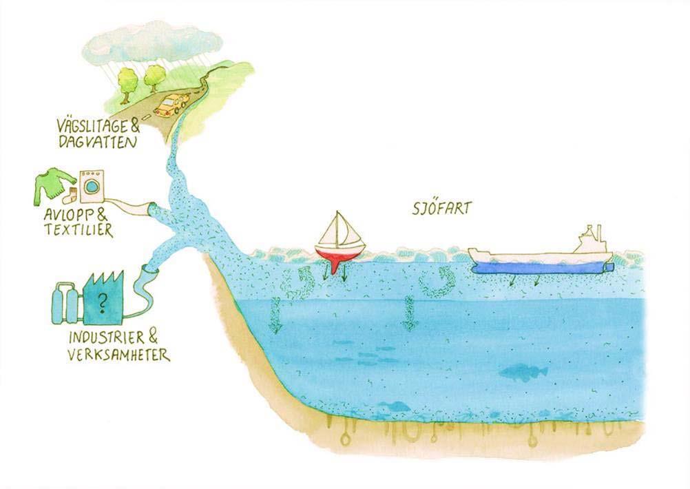 Spridningsvägar från landbaserade källor till havet Luftdeposition Dagvattenavrinning Avloppsreningsverk Spridning av avloppsslam