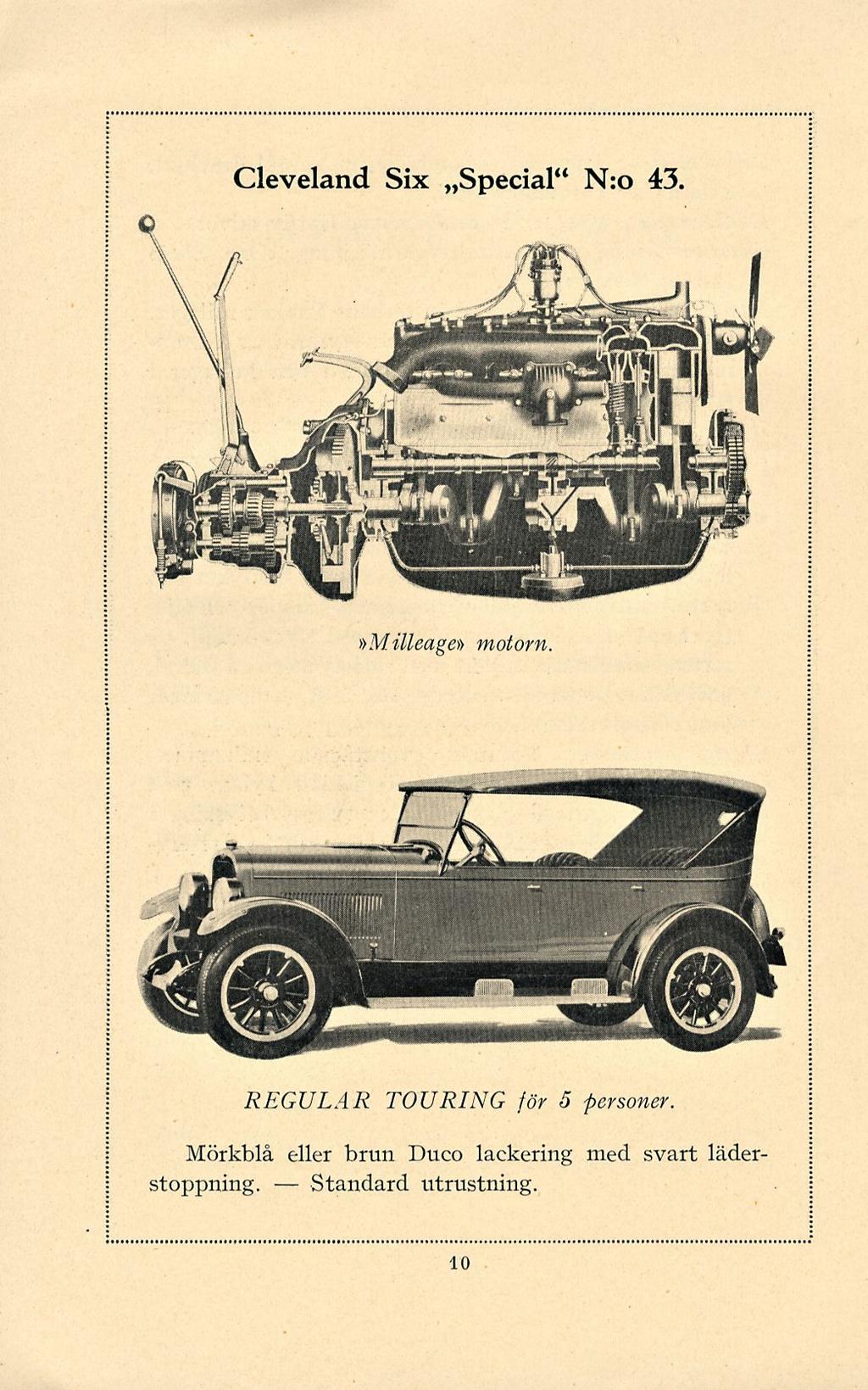 Standard Cleveland Six ~Special" N:o 43.»Milleage» motorn.