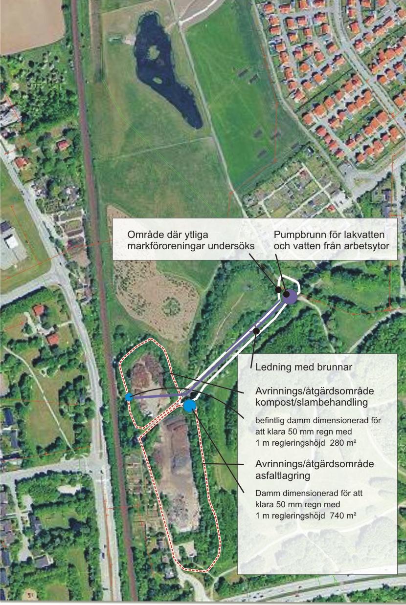 Kon struk tions rit ning av re nings an läg gning som ska an slu tas Befintliga ledningar