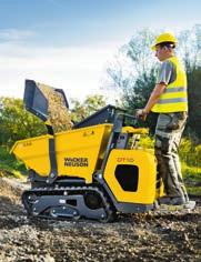 Hjuldrivna dumprar från Wacker Neuson transporterar