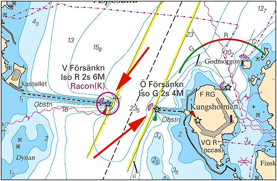 2016-06-30 10 Nr 605 Inloppet till Karlskrona Sjöfartsverket, Kalmar. Publ. 29 juni 2016 * 11304 Sjökort: 741, 7411 Sverige. Södra Östersjön. Karlskrona angöring. S om Aspö. Aspö sten. Radarreflektor.