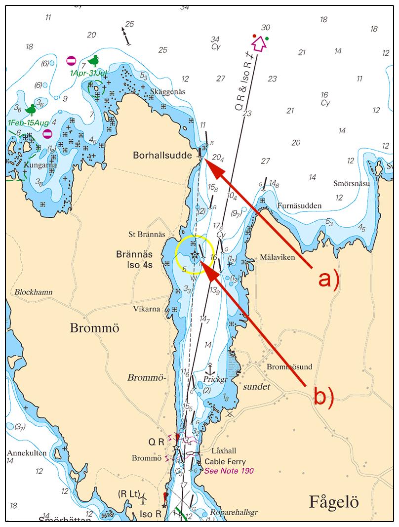 2016-06-30 16 Nr 605 Ändra fyren Borhallsudde till fast sjömärke a) 58-51,2N 013-42,74E Ändra fyren Brännäs till Iso 4s, runtomlysande