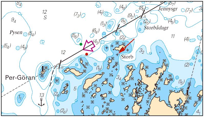 2016-06-30 3 Nr 605 TILLKÄNNAGIVANDEN Inga Tillkännagivanden i detta häfte. UNDERRÄTTELSER Bottenhavet * 11302 Sverige. Bottenhavet. Inre Lövstabukten. Storbådan. Undervattenssten.