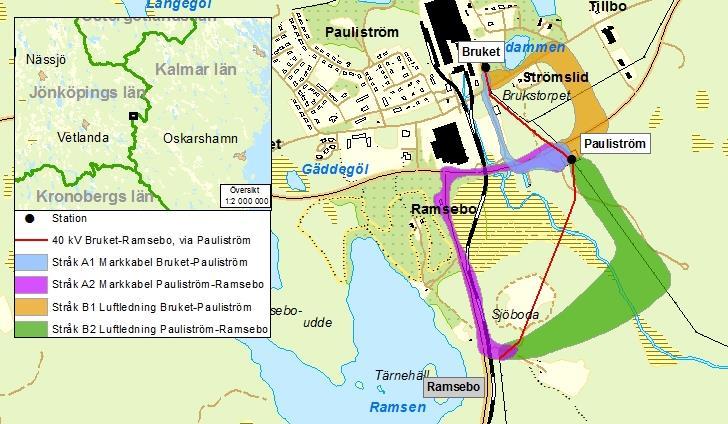 Alternativ teknisk utformning och alternativ lokalisering har utretts utifrån kartmaterial.