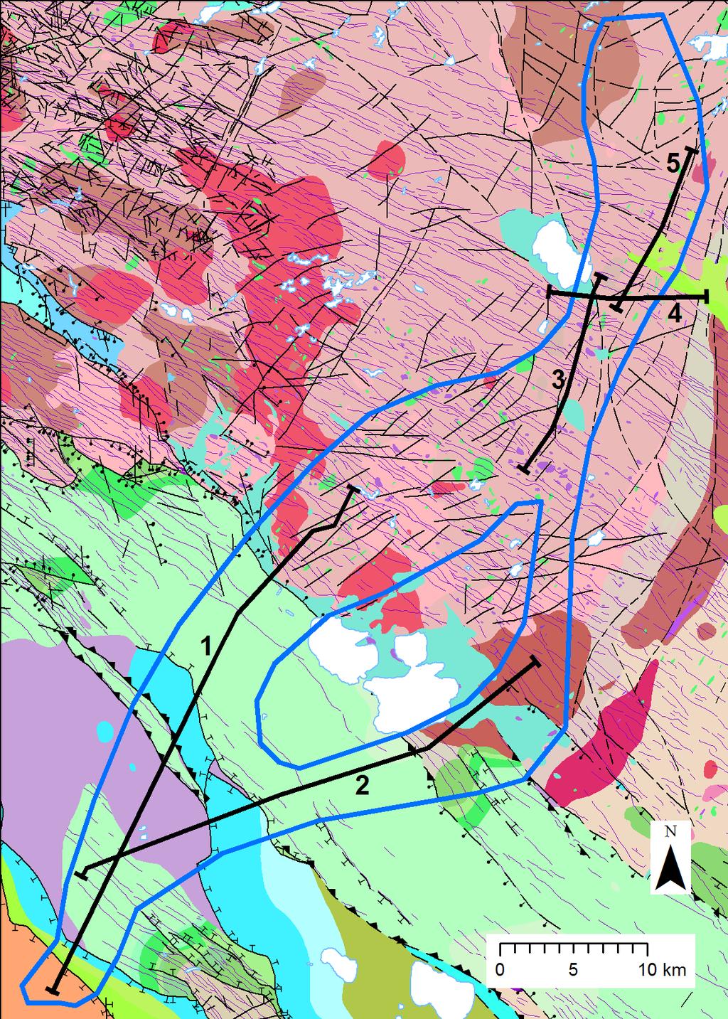 utgör deformationszonen mellan de sedimentära bergarterna och det kristallina urberget. Gränsen mellan Colonusskiffer och Kågerödsformationen är den pålagringskontakt som beskrivs under sektion 1.