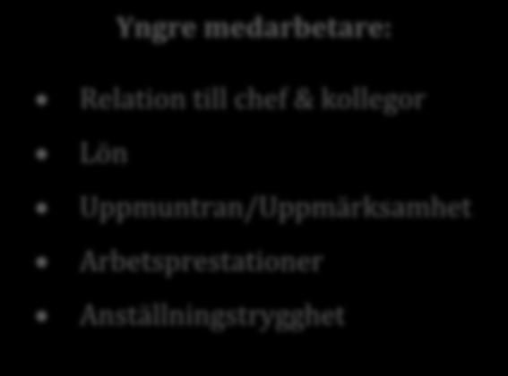 att medarbetarnas arbetsplatser är av mindre karaktär och att de därav arbetar nära varandra. Butikschefer upplever att arbetsmiljö och ansvar påverkar yngre medarbetares arbetsmotivation.