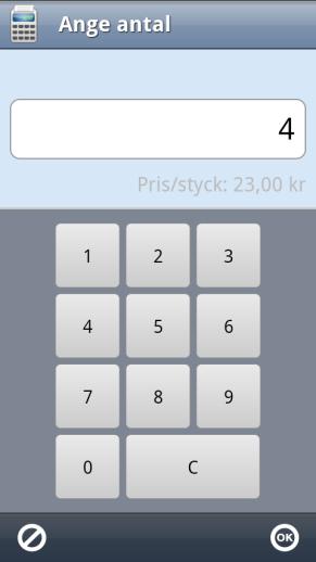 Om man inte visar kvittolista visas endast summan av de inmatade priserna. 2.1.