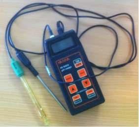 Mätningar gjordes med en ph-meter från HANNA modell HI 8314 (figur 18). Enligt tillverkaren är givarens noggrannhet ± 0,01 ph.
