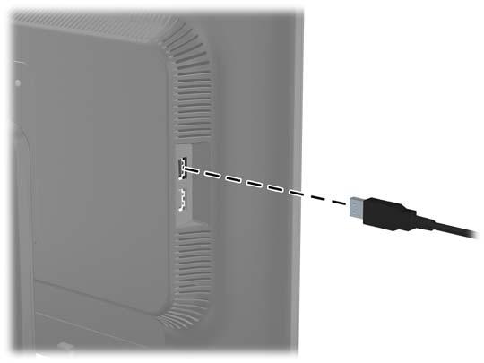 Ansluta USB-enheter USB-kontakterna används för anslutning av enheter som digitalkamera, USB-tangentbord eller USBmus. Två USB-kontakter sitter på bildskärmens sidopanel.