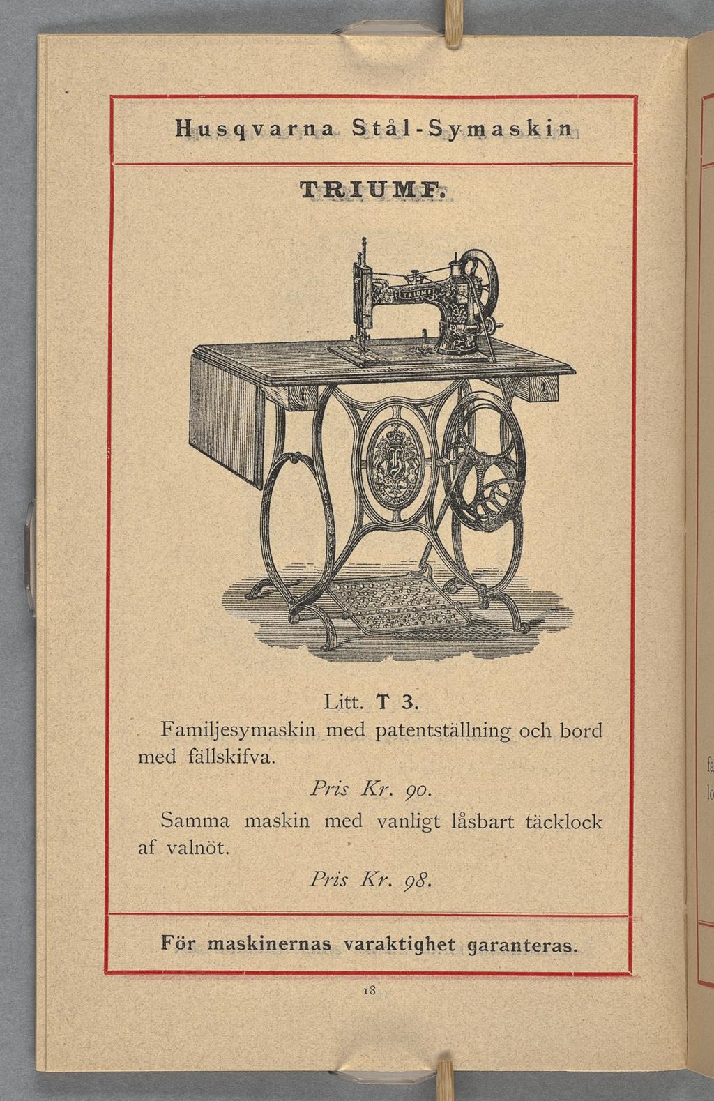 Häll..Sfqz.v agrgmha.. S-,t-åsl -.Say-In a sak i. U:. Familjesymaskin *med patentställning och bord med fállskifva.