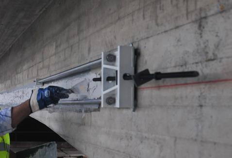 Installation of anchor plates and guiding bars The temporary anchor plates and the guiding bars were then installed, see Fig. 5.4.