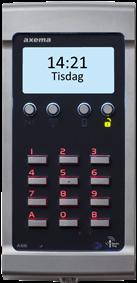 A66 VAKA-läsare A66 är utrustad med en klartextdisplay för information och instruktioner samt fyra funktionsknappar för larmstyrning, dörruppställning, aktivering av