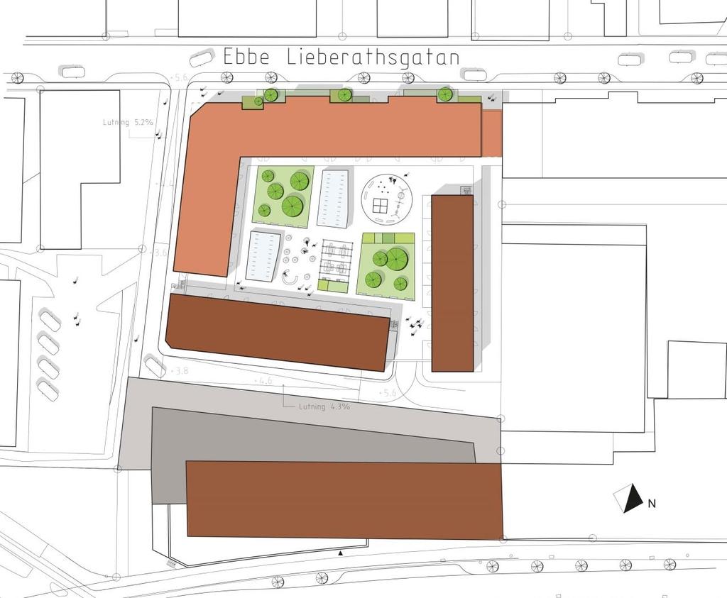 Utbudet av dagligvaruhandel och även restauranger är stort i närområdet. En av dessa restauranger ligger inom planområdet, i bottenvåningen på kontorshuset mot Mölndalsvägen.