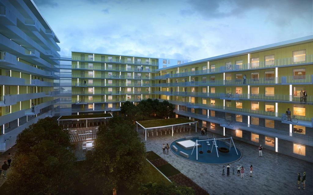 Friytor Friytor för de boende i de föreslagna bostäderna anordnas på gården inne i kvarteret samt på balkonger och loftgångar.