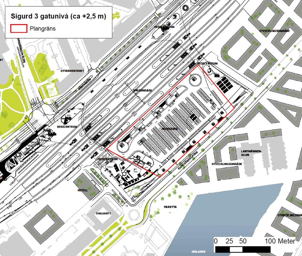 3.2 Efter exploatering Sigurd 3 ska efter exploatering omvandlas till en tät stadsdel med blandade funktioner.