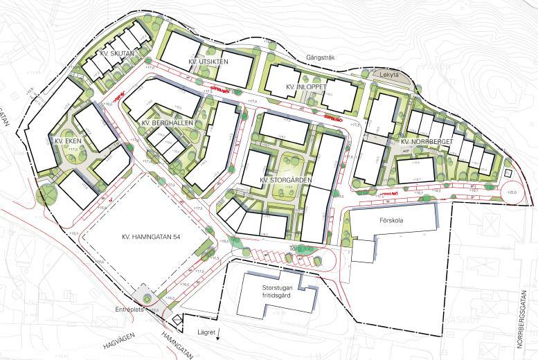 31 av 46 Figur 16: Rekommenderade parkering och korsningspunkter.