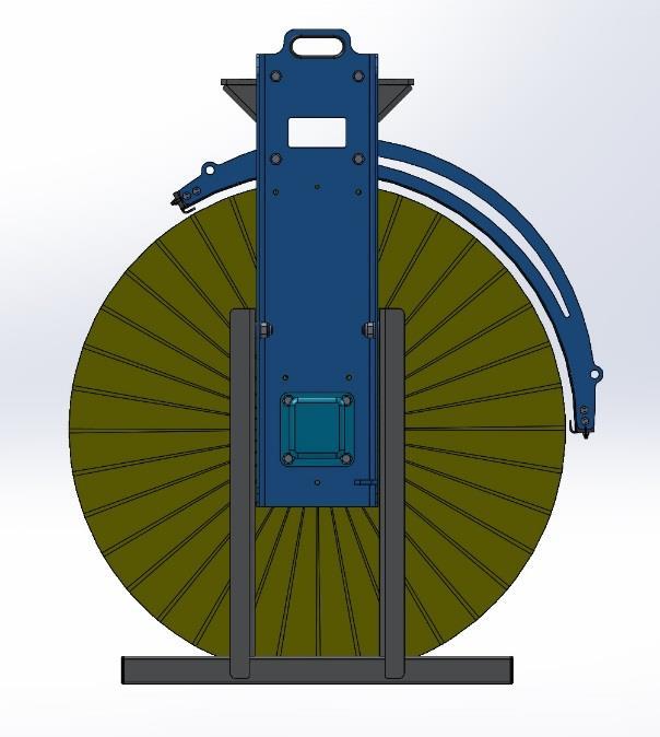 1) Borstens lyftarm 2) Lamell 3) Stödmed 4) Motor 5)