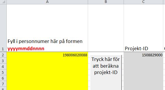 4 (26) Excelfilen är dock inte ett lämpligt dokument att föra anteckningar om hur det går för individen generellt eller om individens hälsa, utan är just ett administrativt hjälpmedel till den lokala
