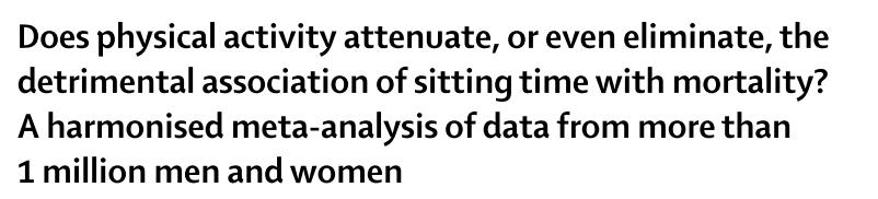 Ekelund, Lancet 2016 60-75 min/dag. 50-65 min/dag. 25-35 min/dag.