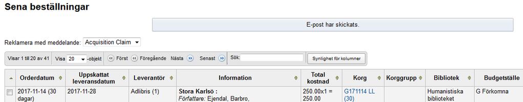 När du gjort detta meddelar Koha att