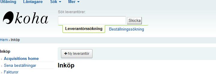 Hitta order via Inköp Gå till Inköp: Sök på enhet,