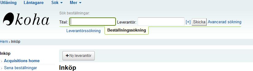 bibliografiska uppgifter för den titel man söker Gå