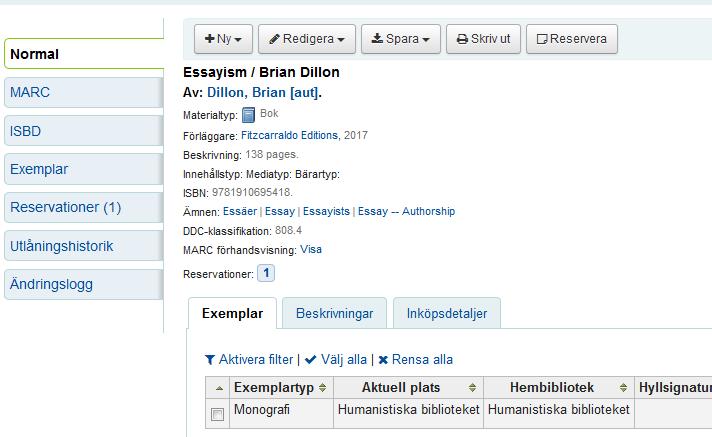 Katalogen: Sök upp