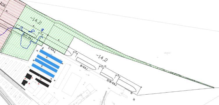 4(6) Beskrivning entreprenader - Pampusterminalen 1. Förberedande arbeten Sanering förorenad mark på land, schaktarbeten, vegetationsavtagning, trädfällning och stubbrivning.