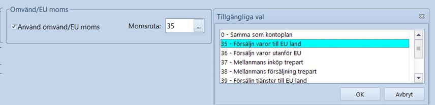 Momsredovisning 4 På uppdraget som ska faktureras under fliken Orderrader. Bocka i Omvänd moms.