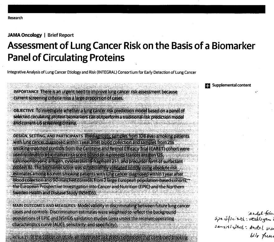 NSHDS EPIC 90 kontroller N=63 Lungcancer inom 1 år Rökare?