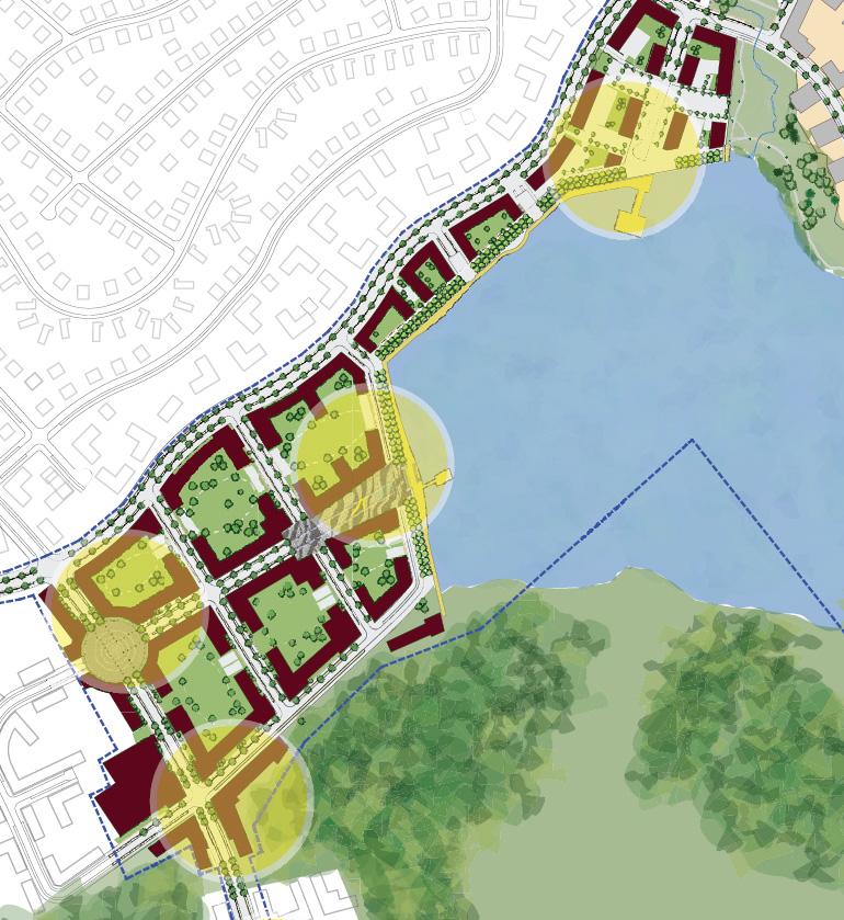 Sidan 12 av 17 Torg I deldetaljplanerna för Södersätra och Kastellgården samt flerbostadshusdelen vid Väsjön föreslås flera platser för torgbildningar i olika storlekar.
