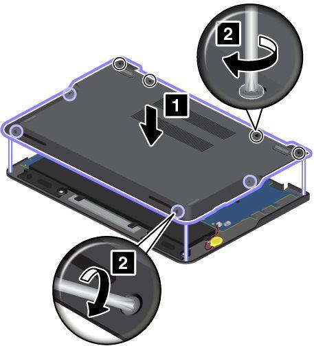 Byta ut det undre datorhöljet Skriv ut instruktionerna innan du börjar. Så här byter du ut det undre datorhöljet: 1. Inaktivera det inbyggda batteriet.