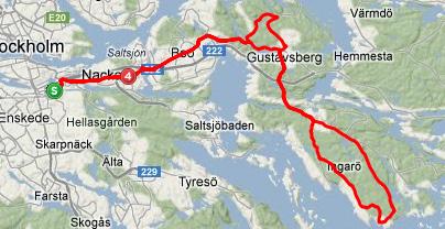Söndag 16 juni 150km xxhm 9.30-Slussen (via Danvikstull). Nynäshamn.