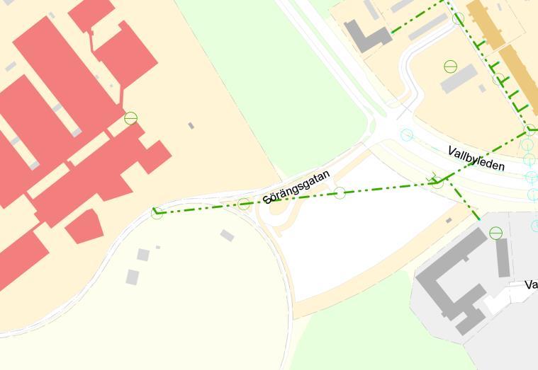 markavvattningsföretag med utlopp västerut mot ett större dike (Figur 3). Figur 4. Befintlig dagvattenledning.