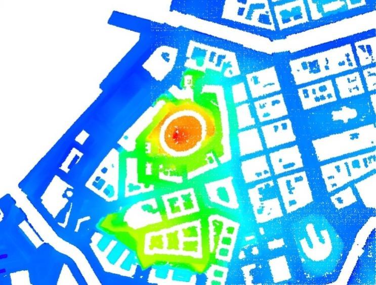 3D TERRÄNGMODELL (DTM) Digital terrängmodell, markyta (DTM) Beskrivning: Terrängmodellen är en digital beskrivning av markytan utan byggnader och vegetetion, lagrad som ett regelbundet rutnät,