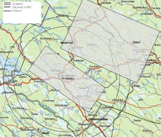 Höjdbegränsande ytor, Arvidsjaurs flygplats och Vidsels flygplats