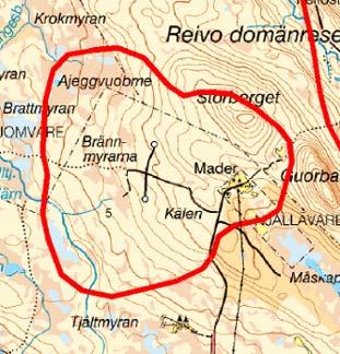 5. Mader Typ av mark i området Området utgörs av ett skogsklätt berg i gräns mot Reivo naturreservat.