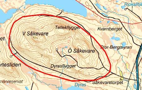 7. Såkevare Typ av mark i området Området utgörs av skogsklädda berg.